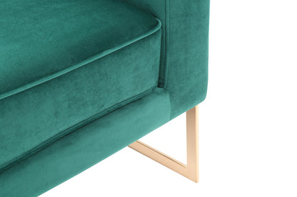 Modrest Trask Modern Green Velvet and Rosegold Accent Chair
