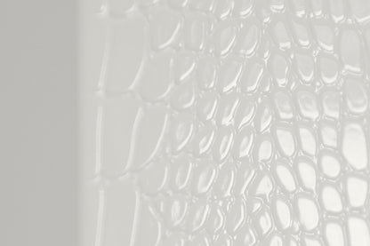 Regal Modern White Crocodile Floor Mirror