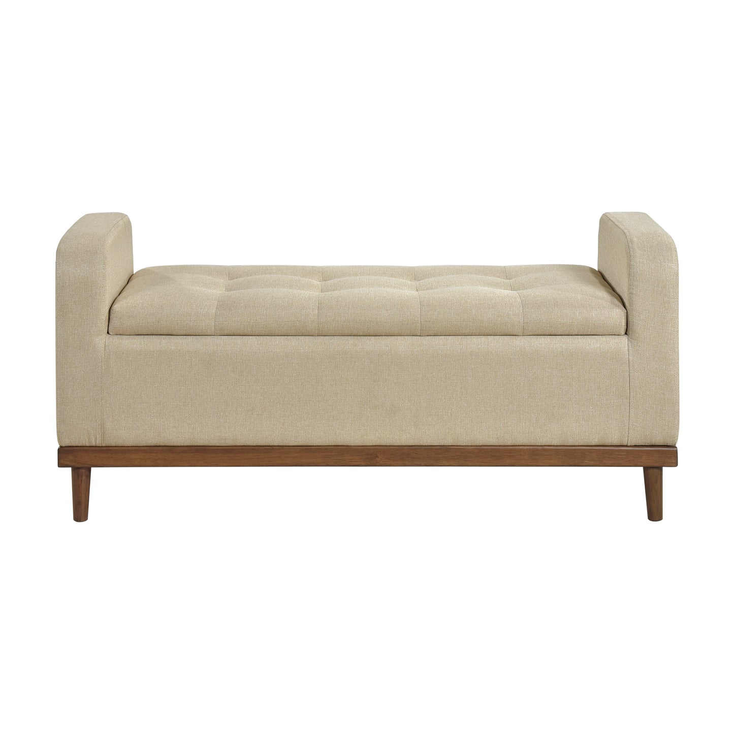 Homelegance Brigitte Storage Bench Light Brown Textured Fabric 4590BR