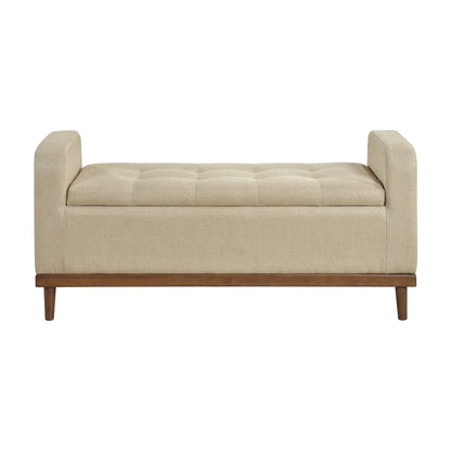 Homelegance Brigitte Storage Bench Light Brown Textured Fabric 4590BR