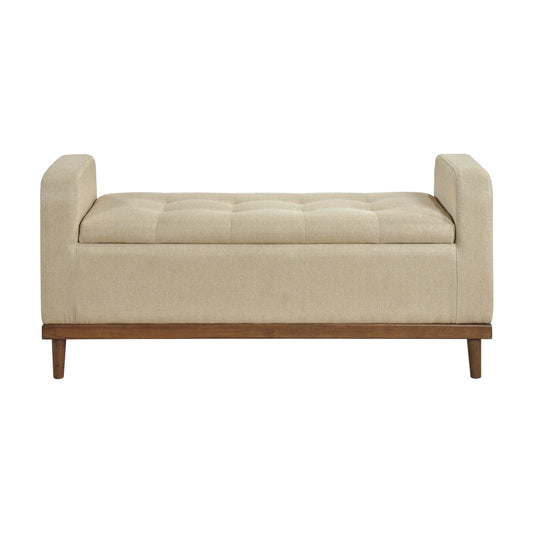 Homelegance Brigitte Storage Bench Light Brown Textured Fabric 4590BR
