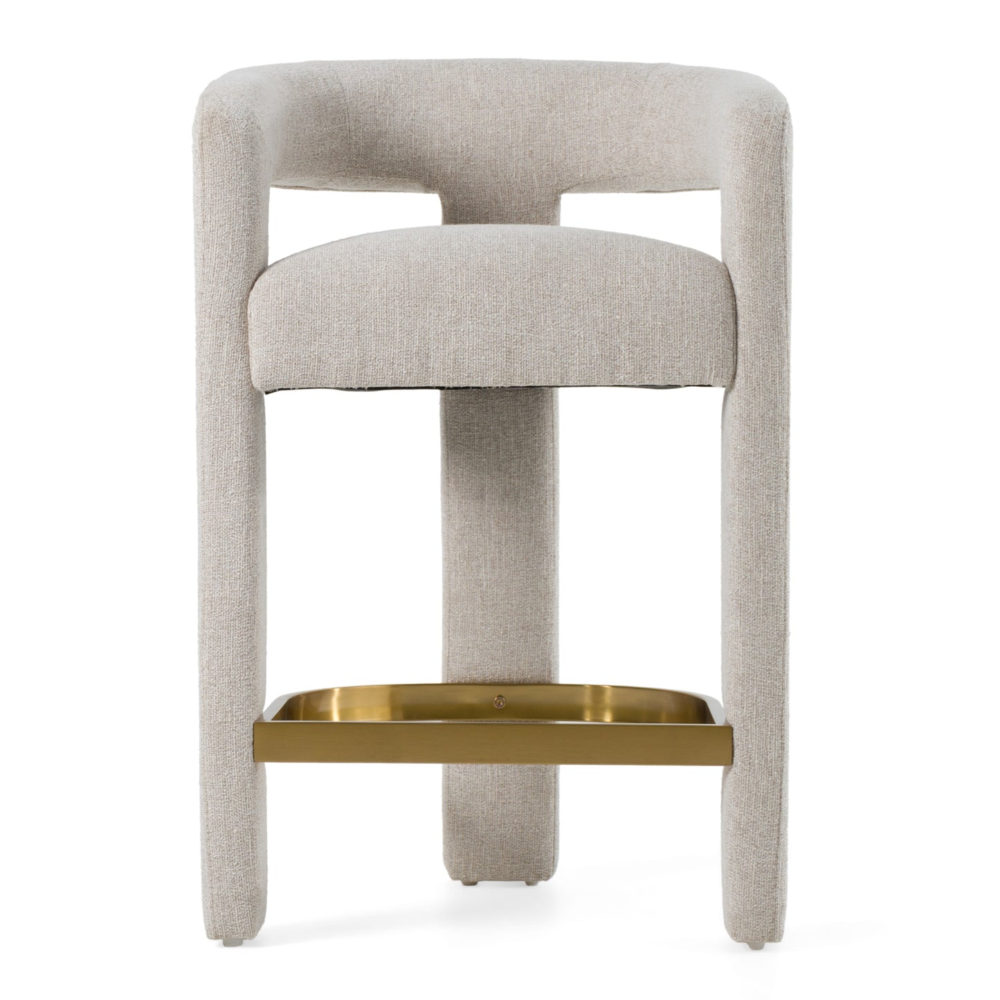 Modrest Adam Modern Beige Fabric Brass Counter Chair