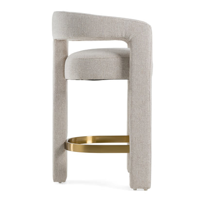 Modrest Adam Modern Beige Fabric Brass Counter Chair