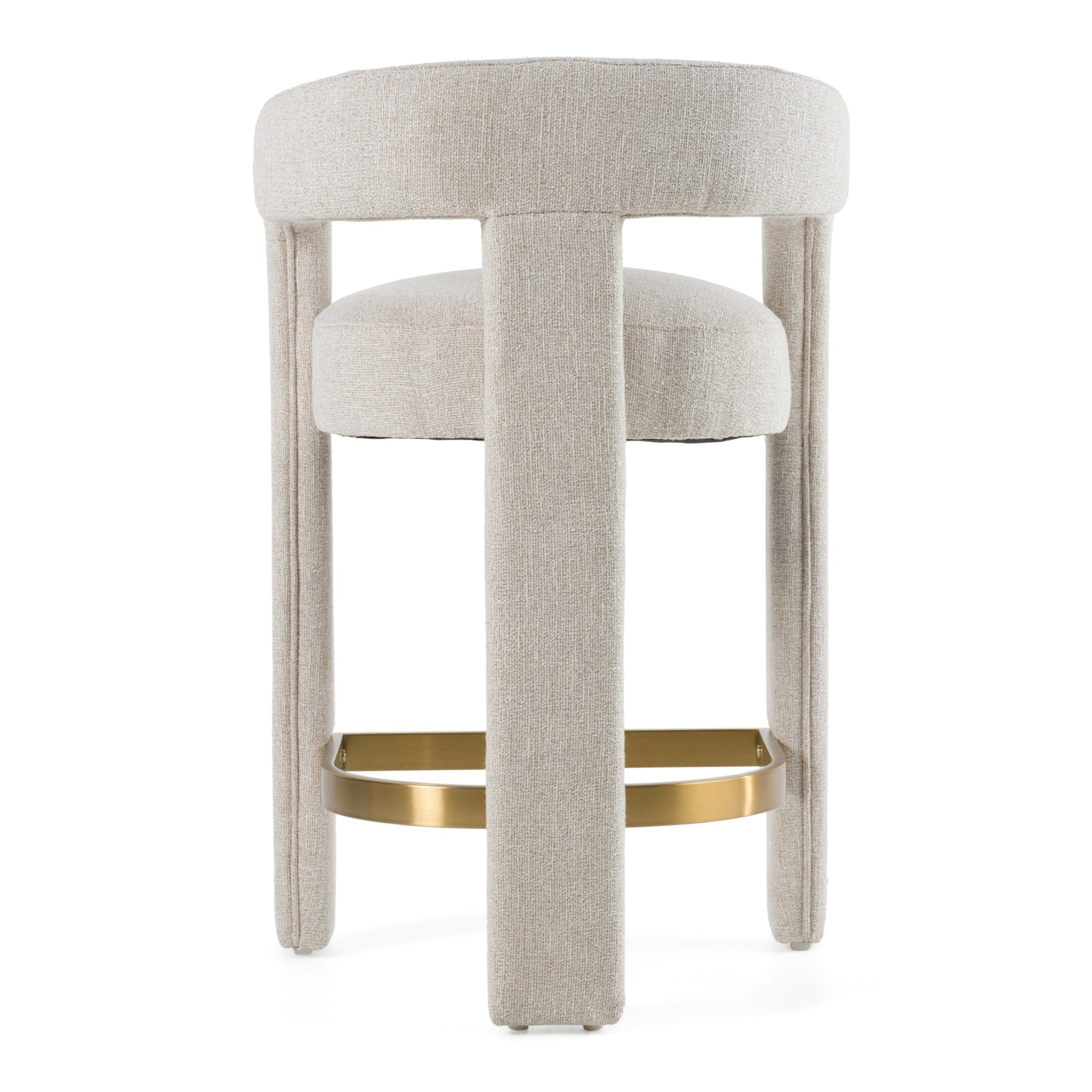 Modrest Adam Modern Beige Fabric Brass Counter Chair