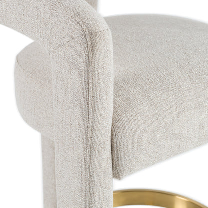 Modrest Adam Modern Beige Fabric Brass Counter Chair