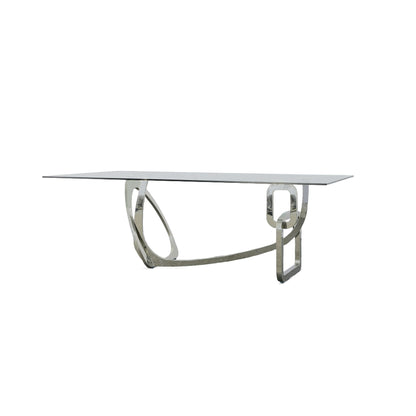 Modrest Adelaide Modern Stainless Steel and Glass Dining Table