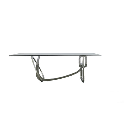 Modrest Adelaide Modern Stainless Steel and Glass Dining Table