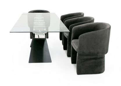 Modrest Adler Modern Black Glass Extendable 63"/94.5" Dining Table