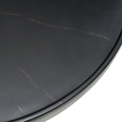 Modrest Akron Modern Black and White Faux Marble Round Coffee Table