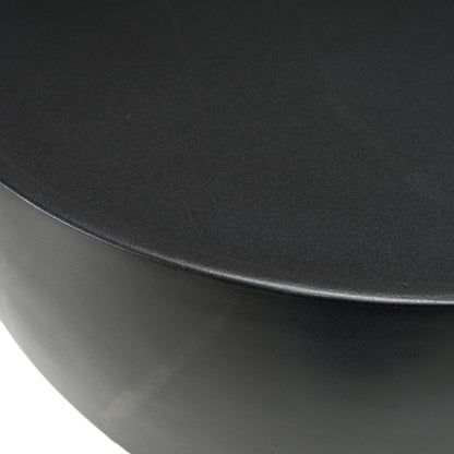 Modrest Akron Modern Black and White Faux Marble Round End Table
