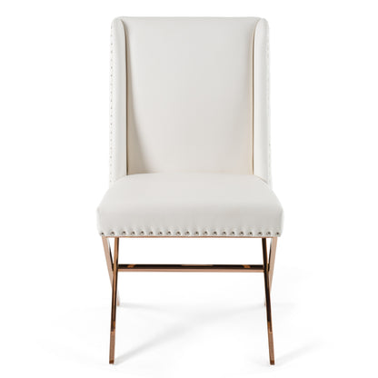 Modrest Alexia Modern White Rosegold Dining Chair