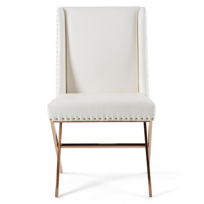 Modrest Alexia Modern White Rosegold Dining Chair