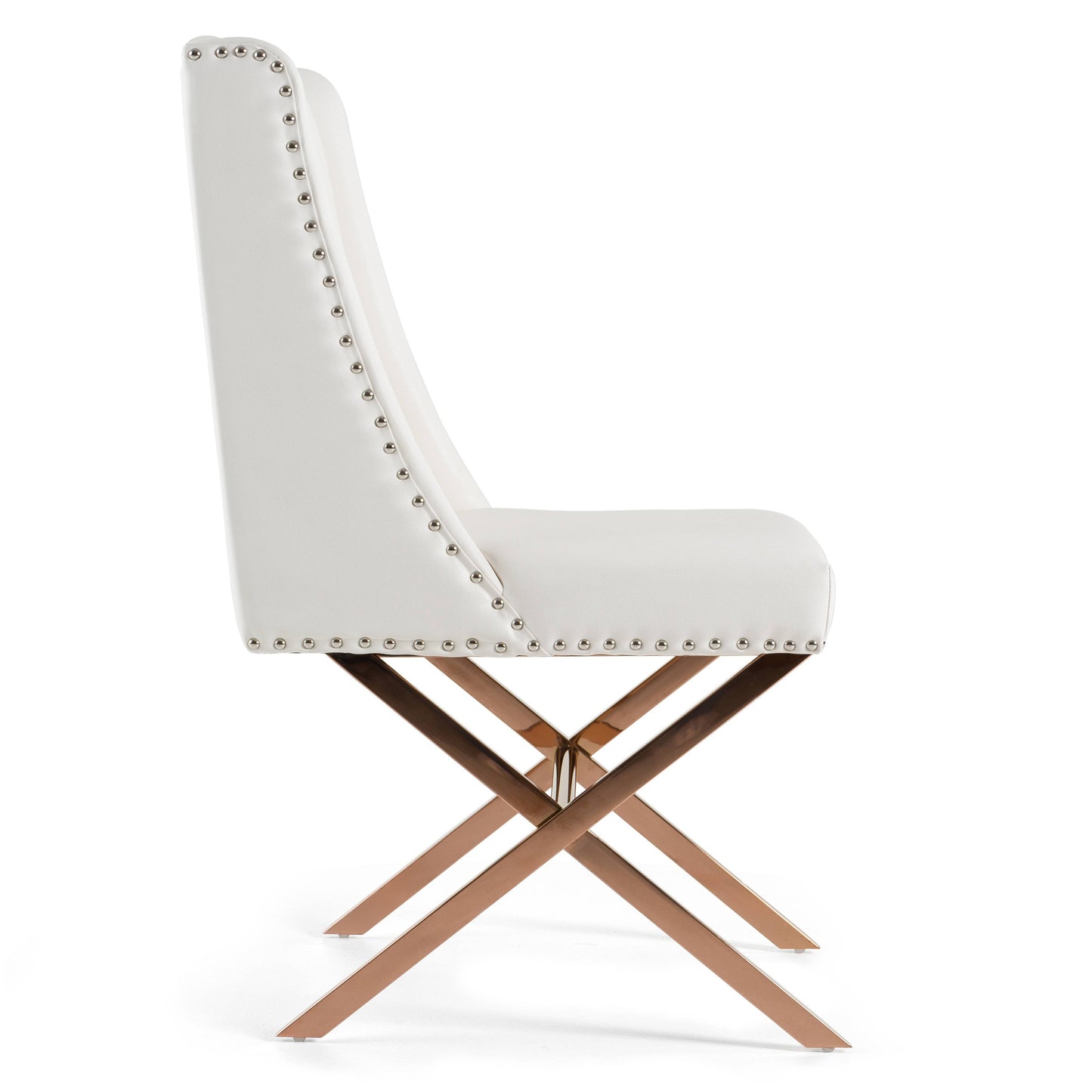 Modrest Alexia Modern White Rosegold Dining Chair