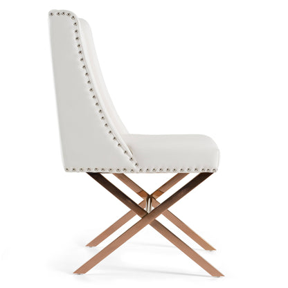 Modrest Alexia Modern White Rosegold Dining Chair