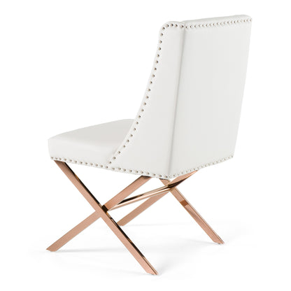 Modrest Alexia Modern White Rosegold Dining Chair