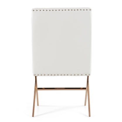 Modrest Alexia Modern White Rosegold Dining Chair