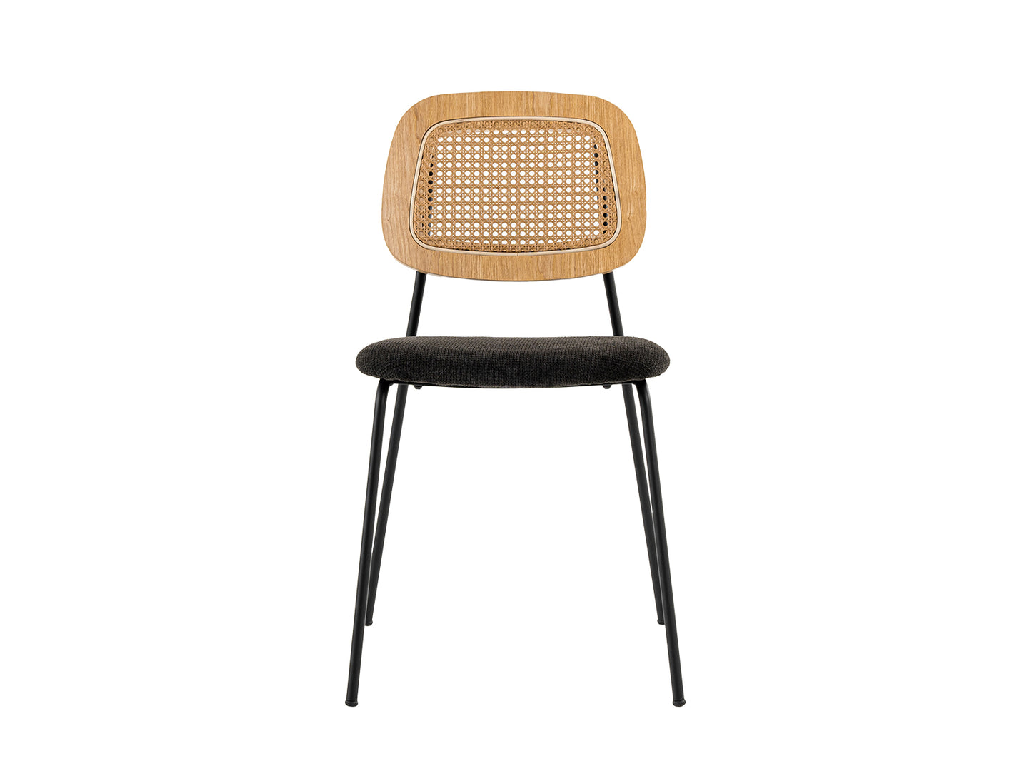 Modern Alizee Modern Rattan and Black Dining Chair Set of 2