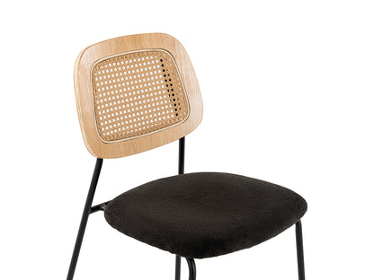 Modern Alizee Modern Rattan and Black Dining Chair Set of 2