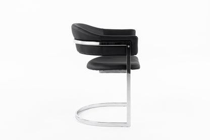 Modrest Allie Contemporary Black Leatherette Dining Chair