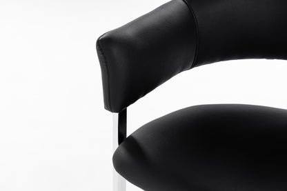 Modrest Allie Contemporary Black Leatherette Dining Chair