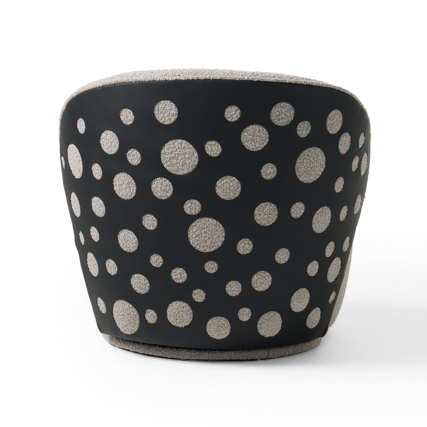 Divani Casa Allis Glam Grey and Black Fabric Swivel Accent Chair