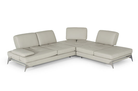 Lamod Italia Andrea Modern Grey Leather Sectional Sofa