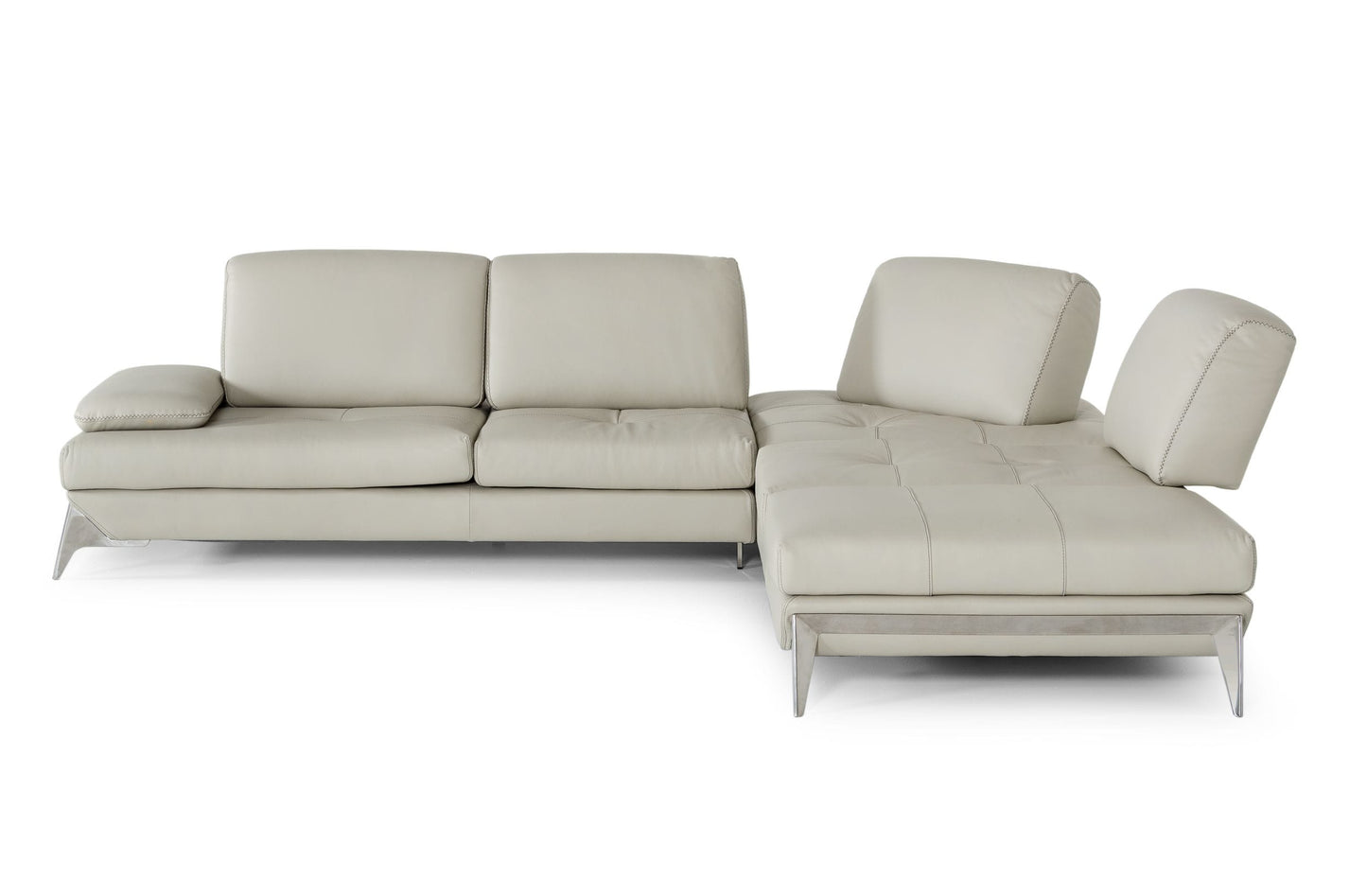 Lamod Italia Andrea Modern Grey Leather Sectional Sofa