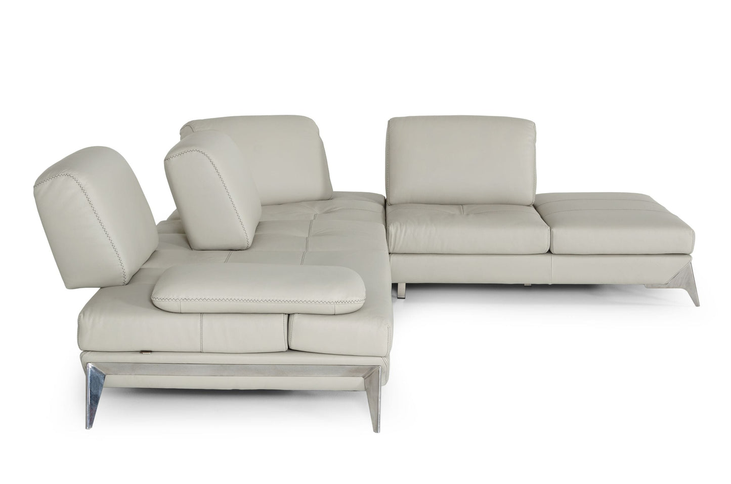 Lamod Italia Andrea Modern Grey Leather Sectional Sofa