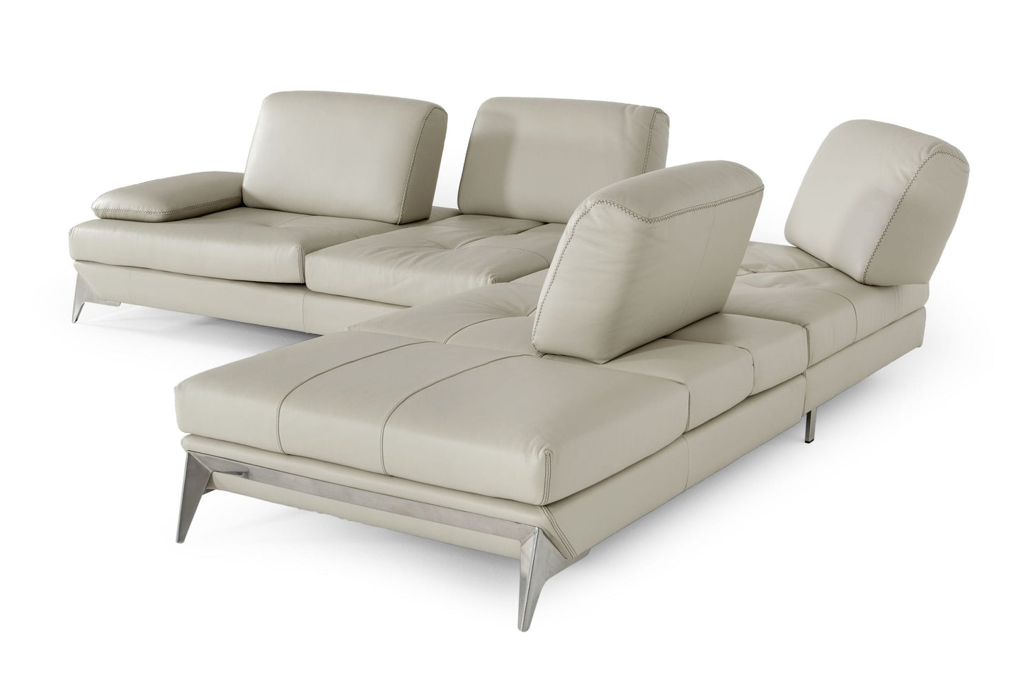 Lamod Italia Andrea Modern Grey Leather Sectional Sofa