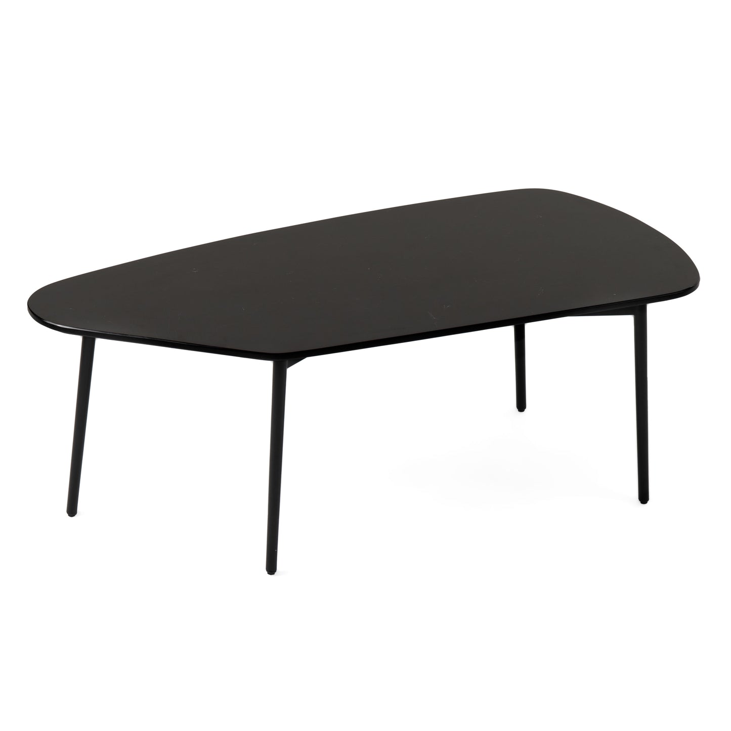 Modrest Andros Black Marble Black Metal Coffee Table