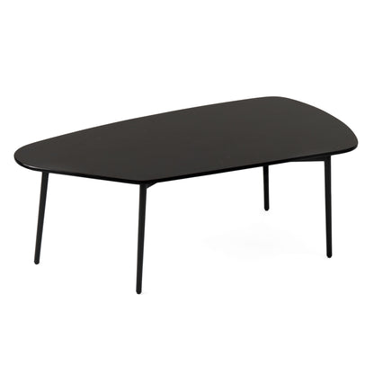 Modrest Andros Black Marble Black Metal Coffee Table