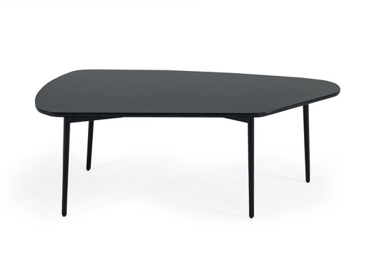 Modrest Andros Black Marble Black Metal Coffee Table