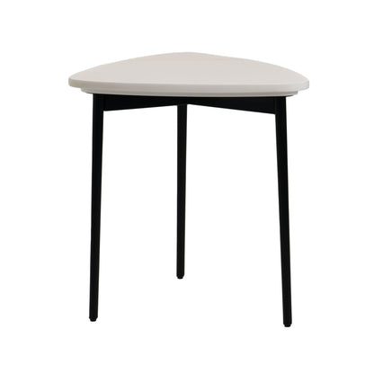 Modrest Andros White Marble Black Metal End Table