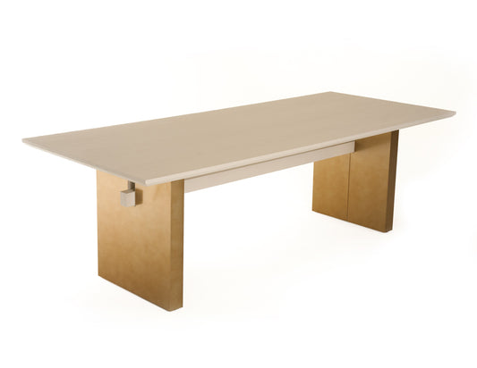 Modrest Angus Modern Cream Ash Gold Dining Table