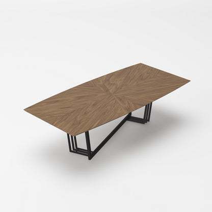 Modrest Gilroy Modern Walnut and Black Dining Table