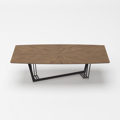 Modrest Gilroy Modern Walnut and Black Dining Table