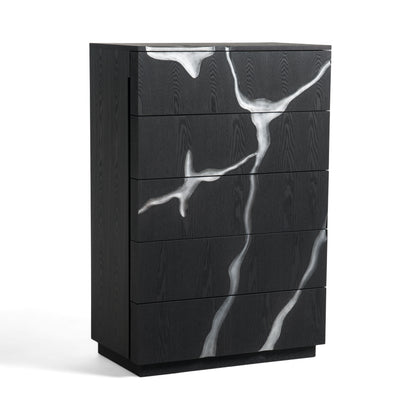 Modrest Aspen Modern Matte Brown Ash and Silver Chest
