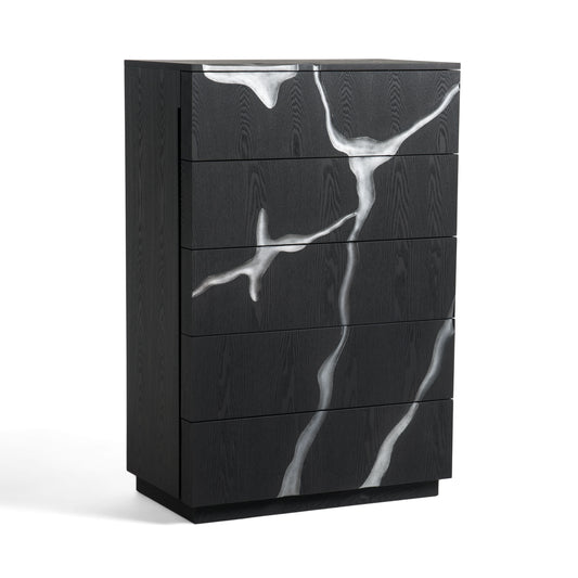 Modrest Aspen Modern Matte Brown Ash and Silver Chest