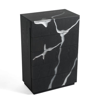 Modrest Aspen Modern Matte Brown Ash and Silver Chest