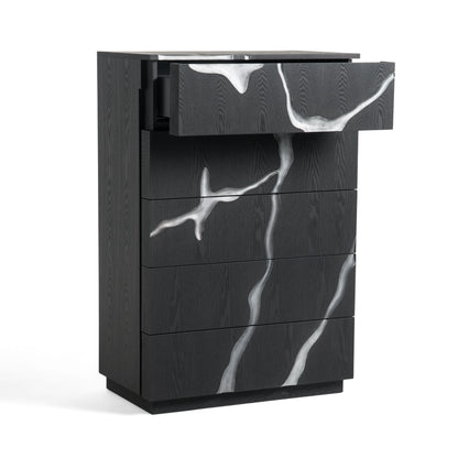 Modrest Aspen Modern Matte Brown Ash and Silver Chest
