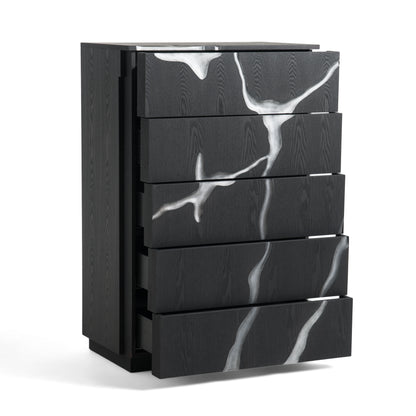 Modrest Aspen Modern Matte Brown Ash and Silver Chest