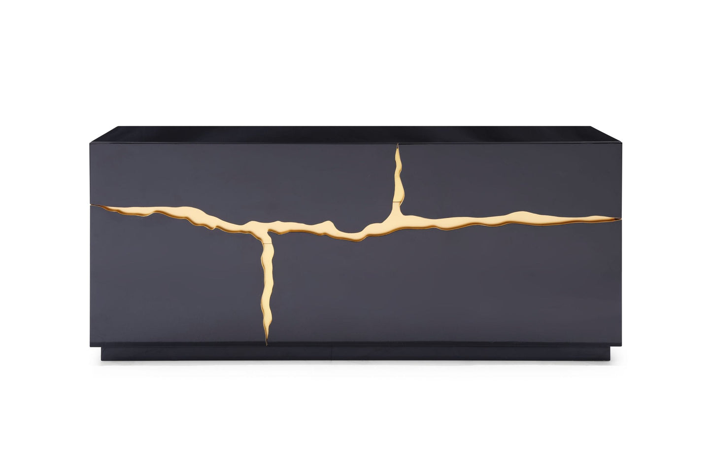 Modrest Aspen Modern High Gloss Black and Gold Buffet