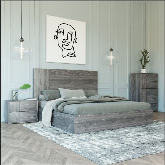 Queen Nova Domus Asus Italian Modern Elm Grey Bed