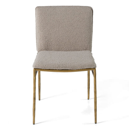 Modrest Atlanta Modern Beige Fabric and Brass Dining Chair