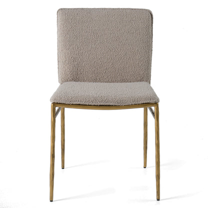 Modrest Atlanta Modern Beige Fabric and Brass Dining Chair