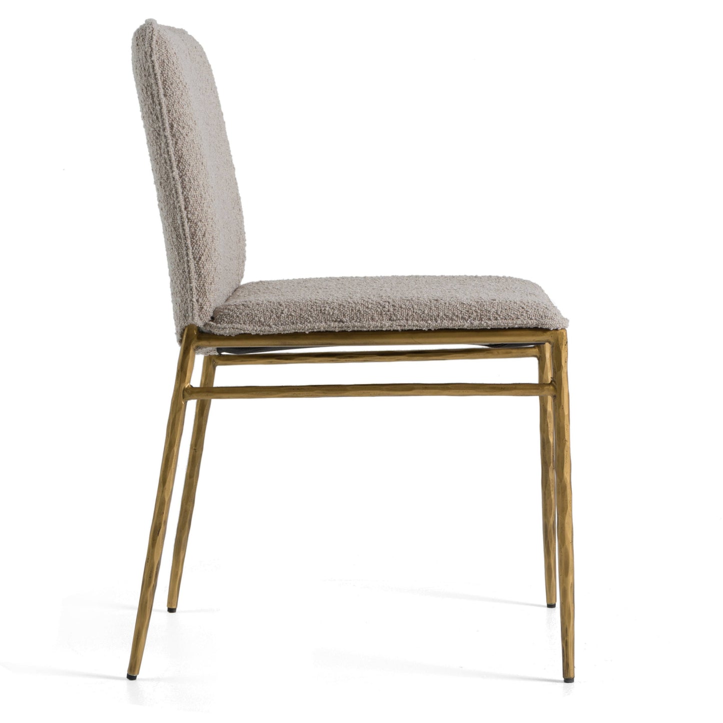Modrest Atlanta Modern Beige Fabric and Brass Dining Chair