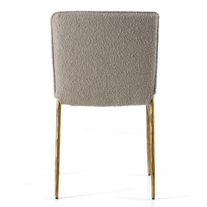 Modrest Atlanta Modern Beige Fabric and Brass Dining Chair