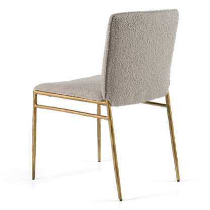Modrest Atlanta Modern Beige Fabric and Brass Dining Chair