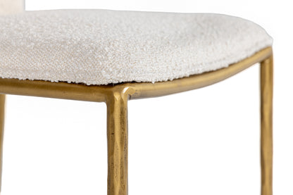 Modrest Atlanta Modern Off-White Fabric and Brass Counter Chair