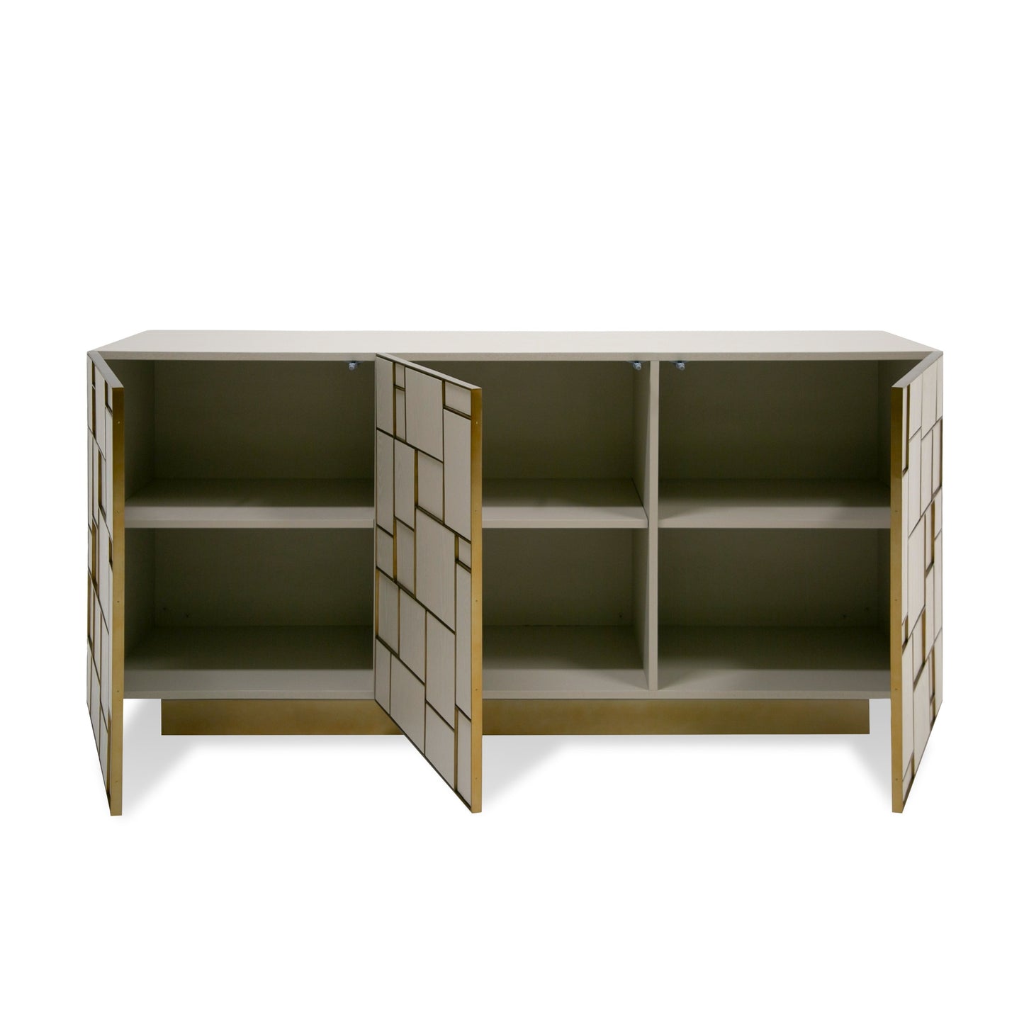 Modrest Auer Mid-Century Modern Cream Ash Gold Buffet